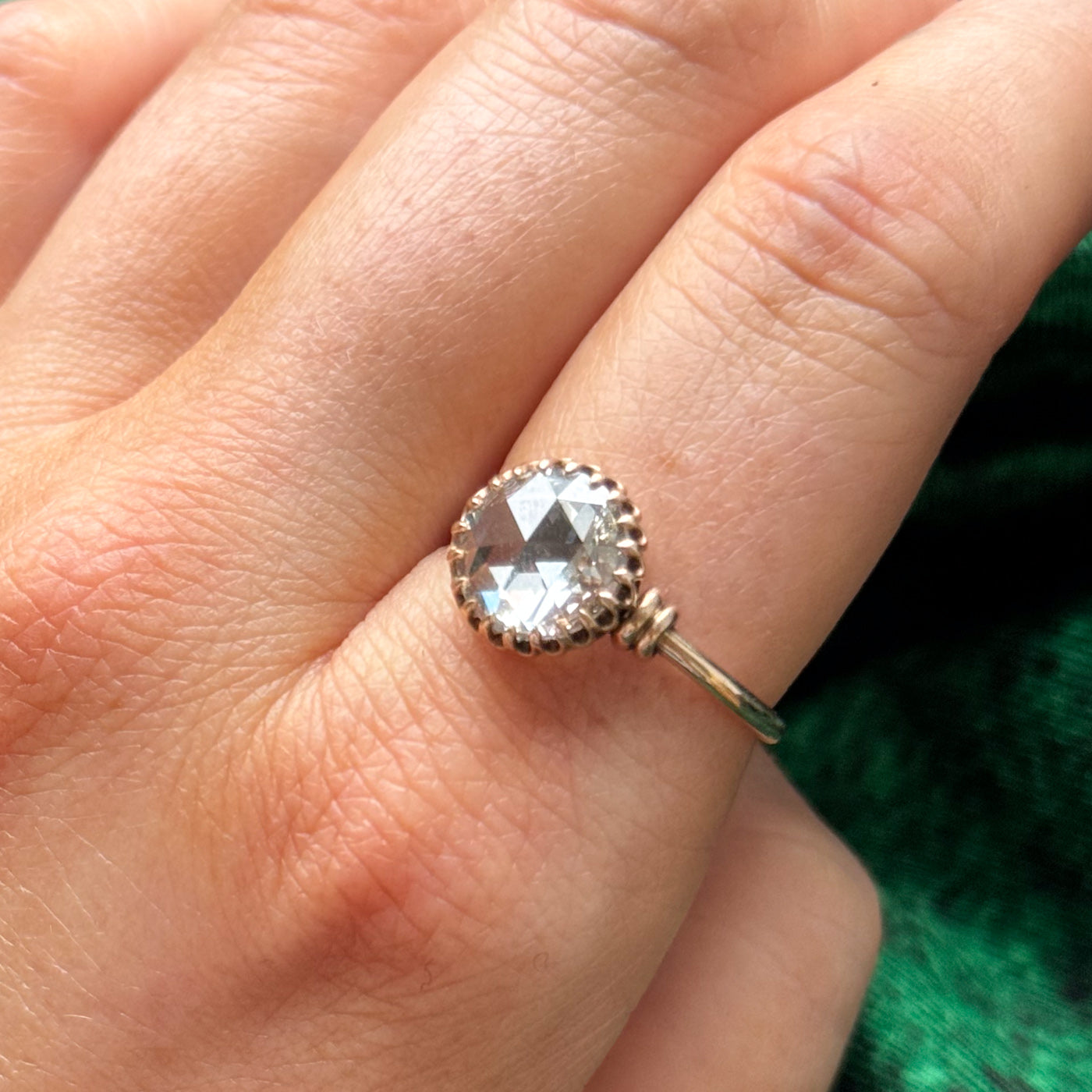 GIA Graded Antique Rose Cut Diamond Ring | 2.14ct SI1 J Good | SZ 8.25 |