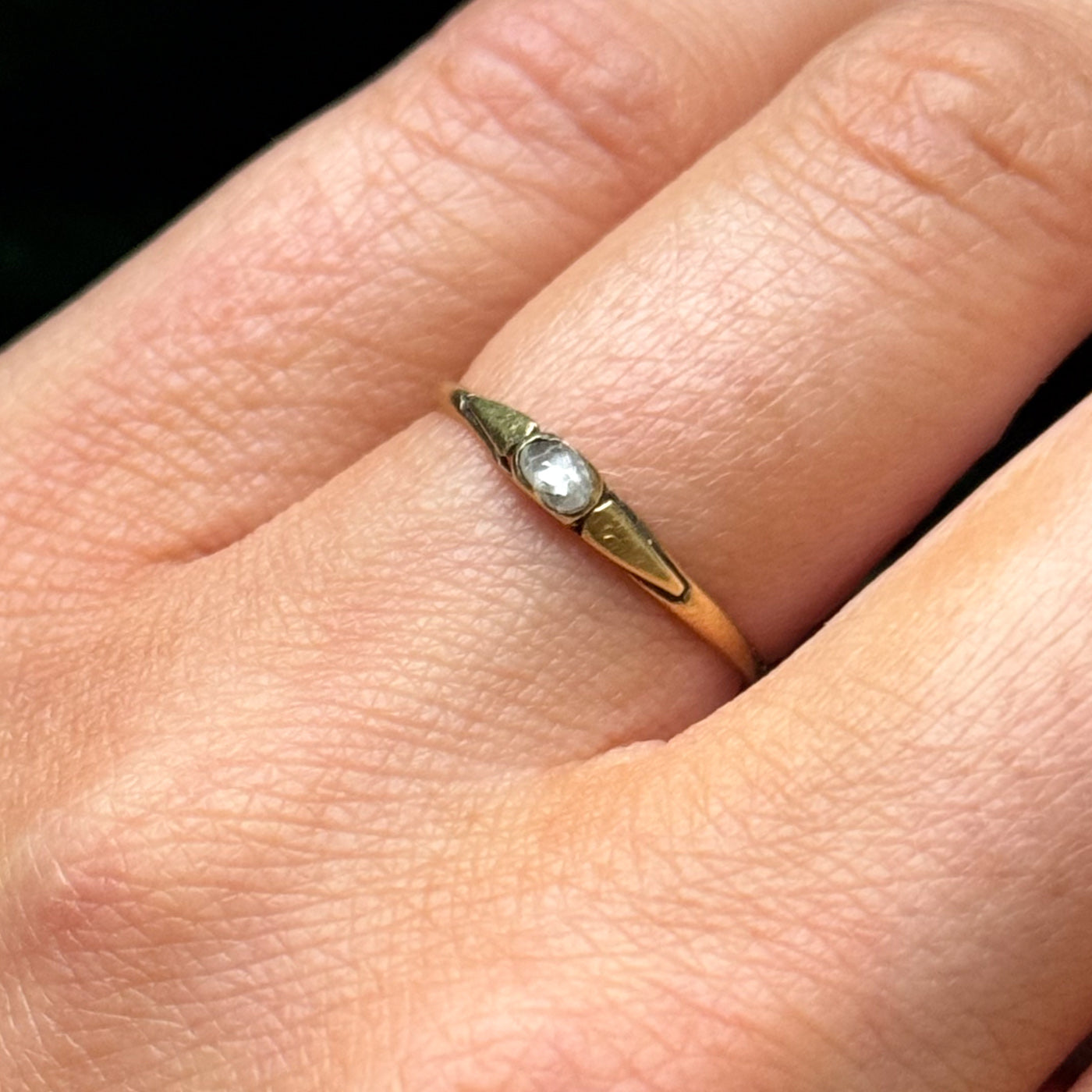 Georgian Era Rose Cut Diamond Ring | 0.05ct | SZ 5.25 |