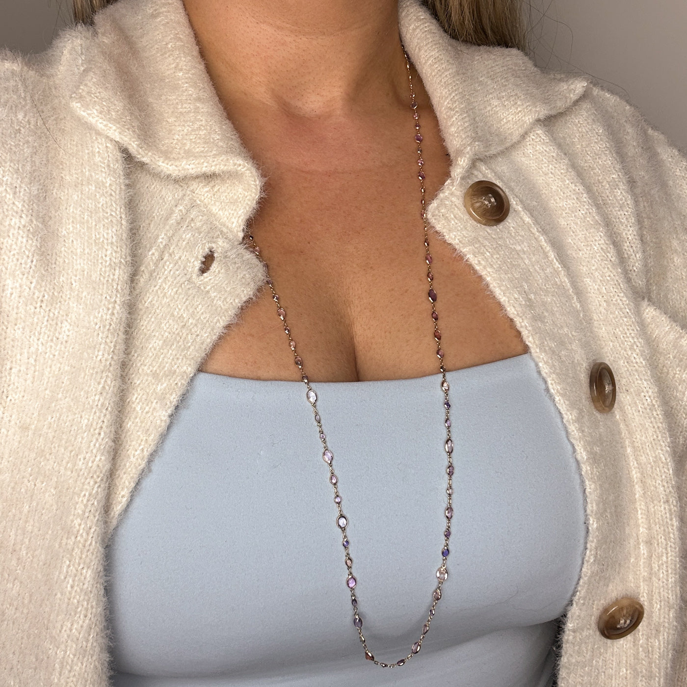 Multi Colour Sapphire Link Necklace | 20.00ctw | 32" |