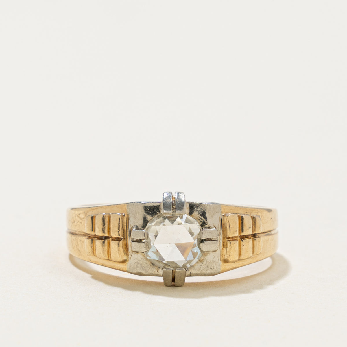 'Birks Ellis' Late Art Deco 14k Rose Cut Diamond Ring, c. 1933–1948 | 0.48ct SI2 H/I | SZ 8.75