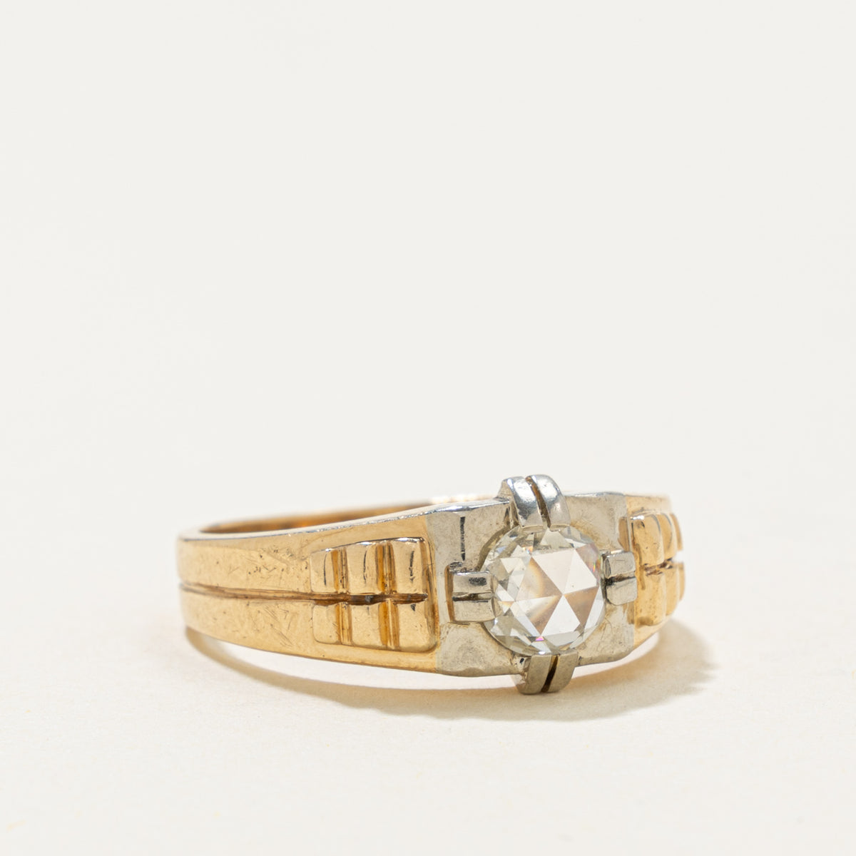 'Birks Ellis' Late Art Deco 14k Rose Cut Diamond Ring, c. 1933–1948 | 0.48ct SI2 H/I | SZ 8.75