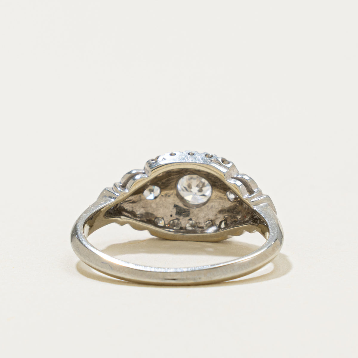 18k Diamond Milgrained & Textured Engagement Ring | 0.53ctw | SZ 5