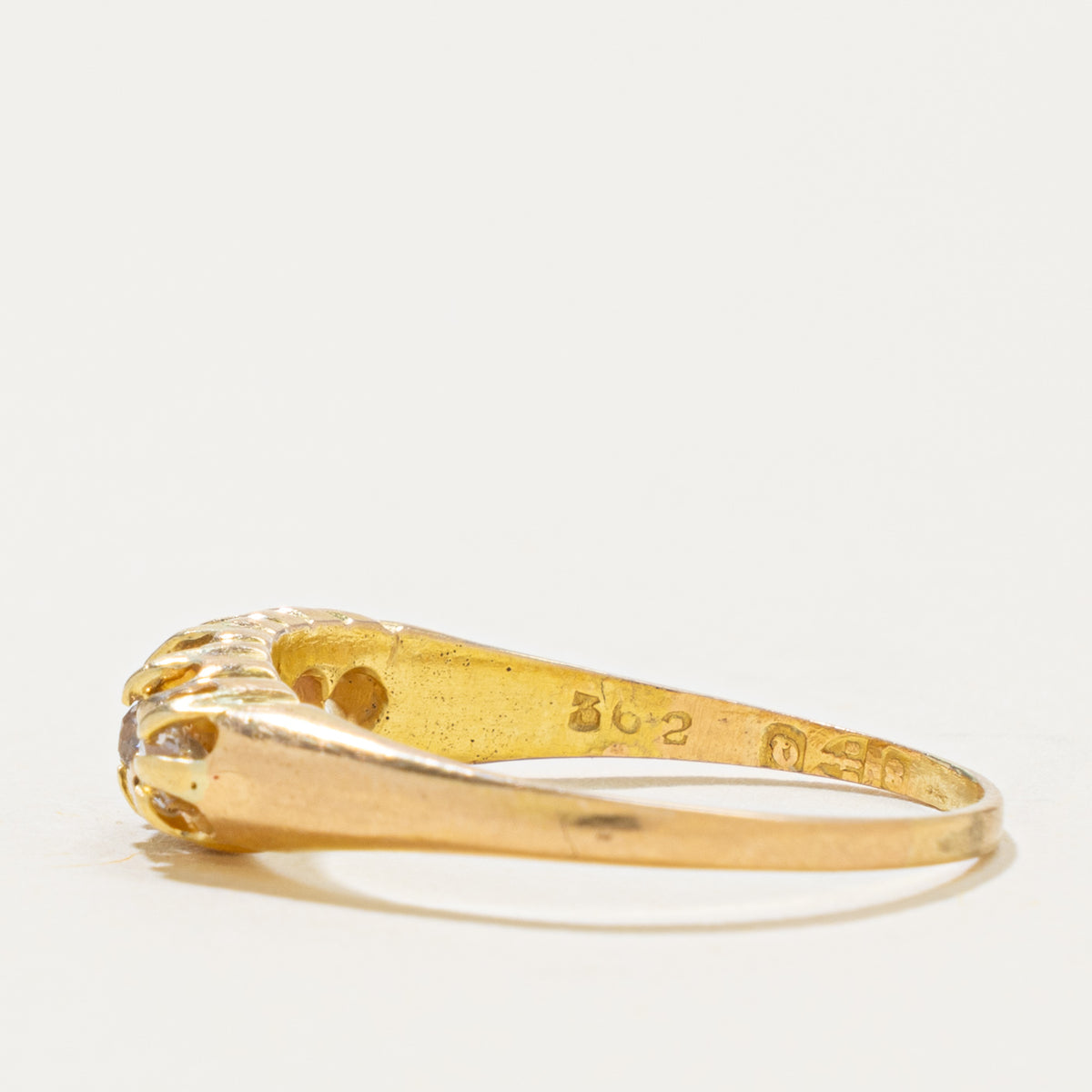 1899 Chester Belcher Set Diamond Boat Ring | 0.40ctw | SZ 7.75