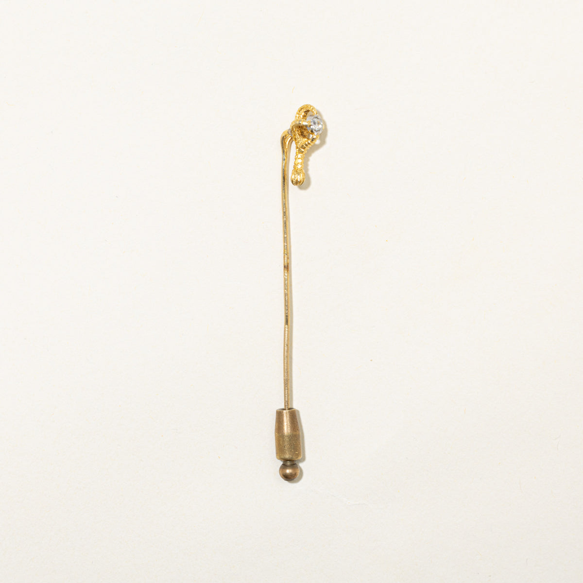 French Hallmarked 18k Old Mine Cut Diamond Eagle Claw Pin | 0.06ct