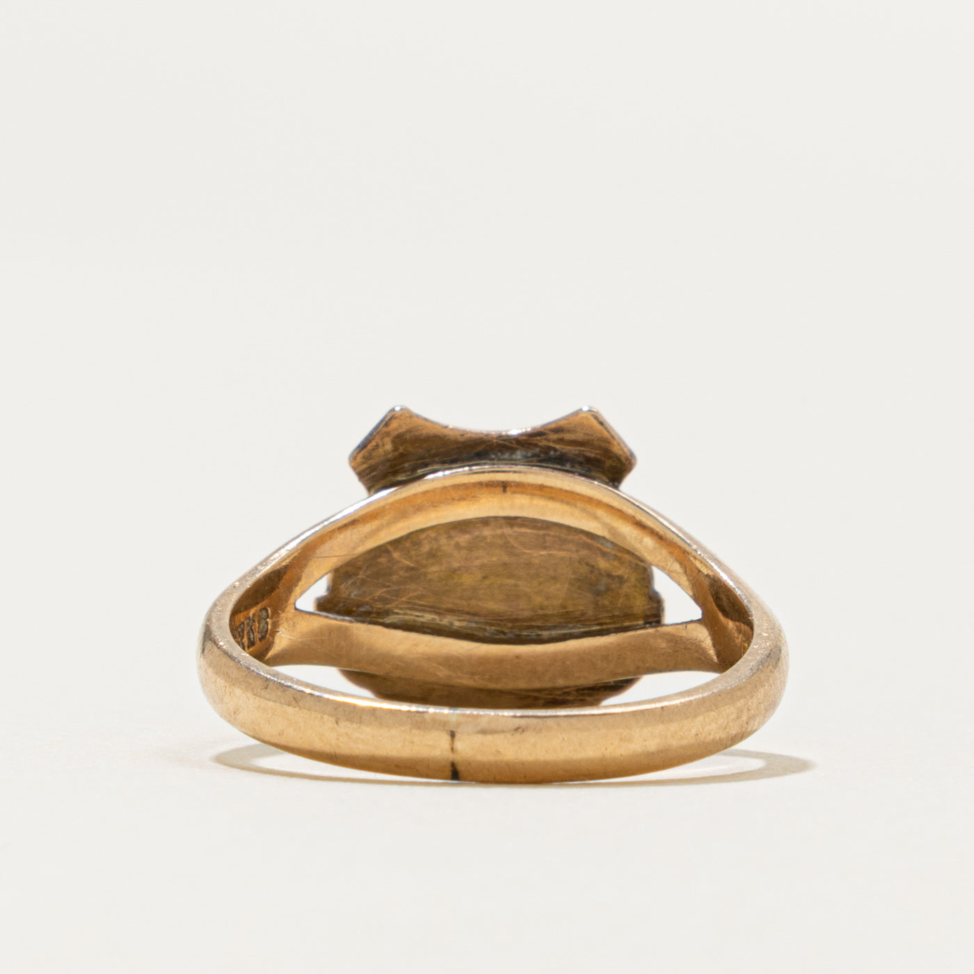 'Birks' Owl Crest Enamel 10k Ring | SZ 6.5