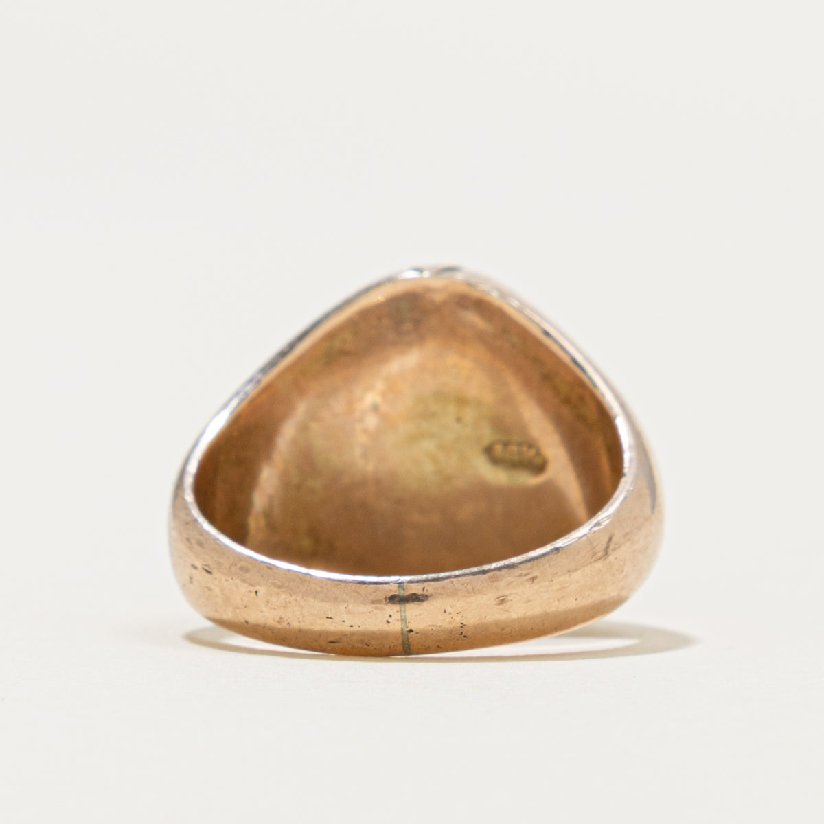 Lavender Jadeite Cabochon Engraved 14k Ring | 4.60ct | SZ 6.5