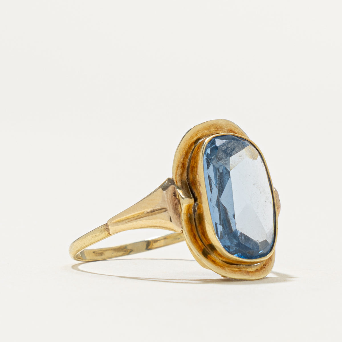 Dutch 14k Blue Topaz Cocktail Ring | 3.41ct | SZ 7.25