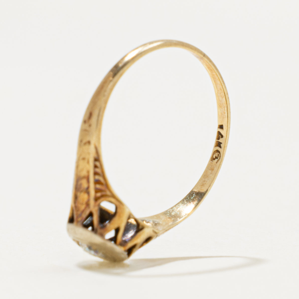 Late Victorian 14k Old European Cut Diamond Ring | 0.11ct | SZ 5.5