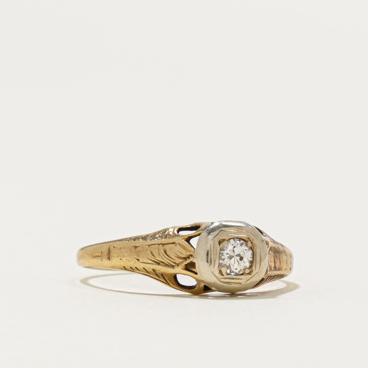 Late Victorian 14k Old European Cut Diamond Ring | 0.11ct | SZ 5.5