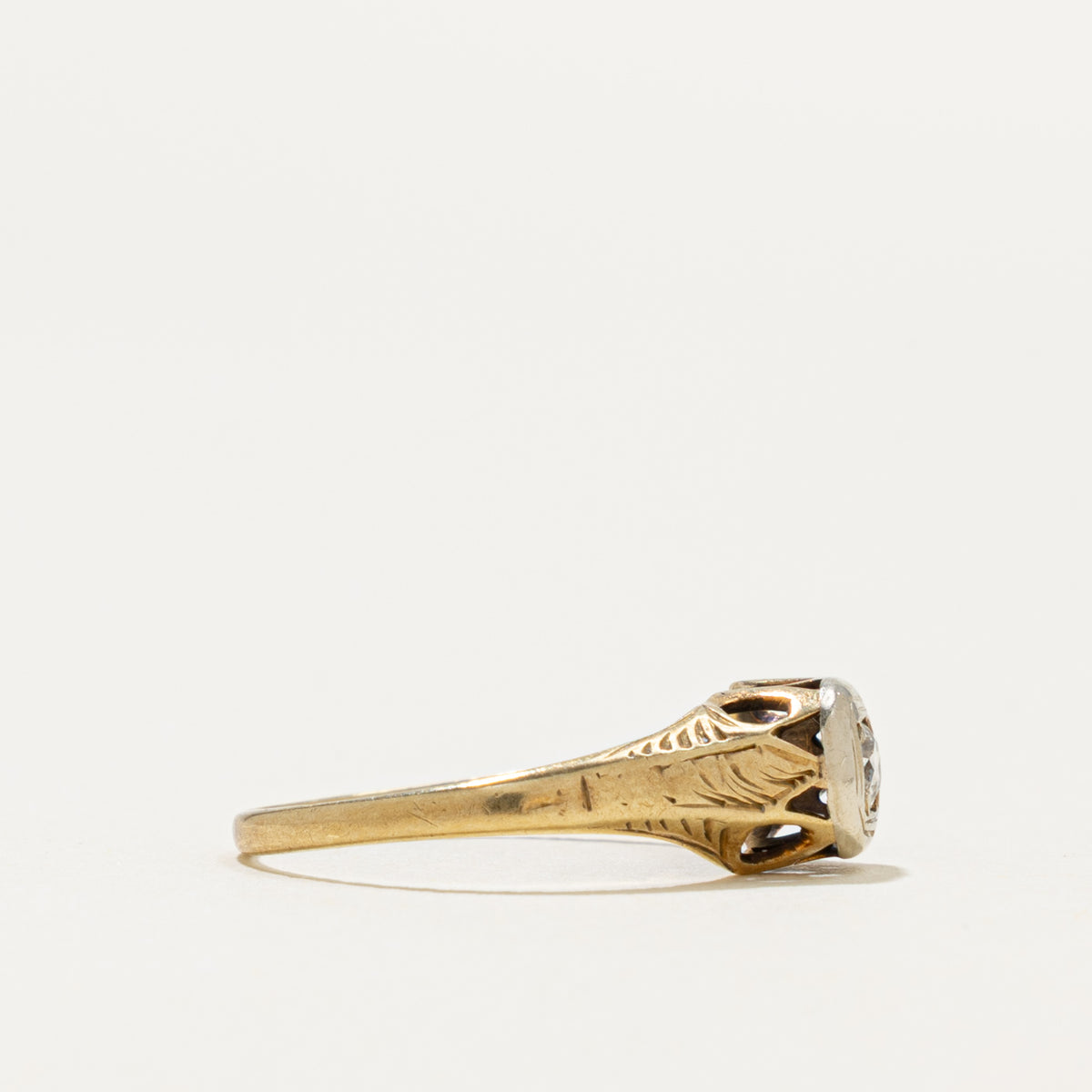 Late Victorian 14k Old European Cut Diamond Ring | 0.11ct | SZ 5.5