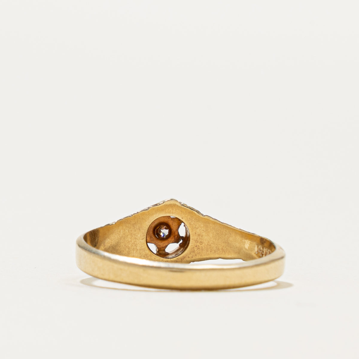 Mid-Century 14k Diamond Star Set Style Ring | 0.04ct | SZ 7.25