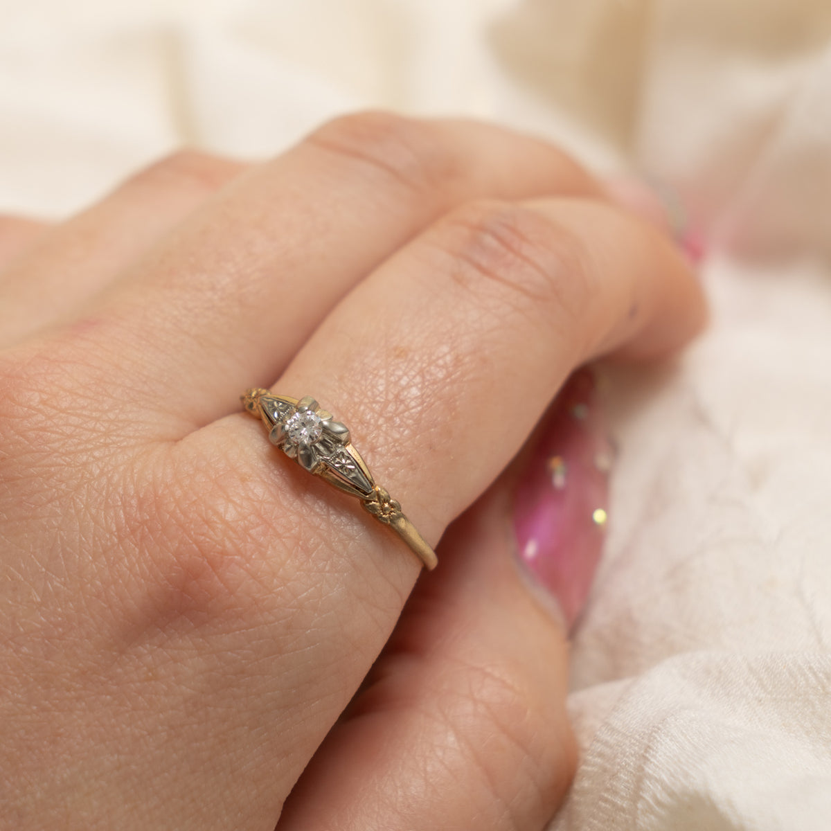 Vintage Canadian 14k Diamond Ring | 0.10ct | SZ 10.25