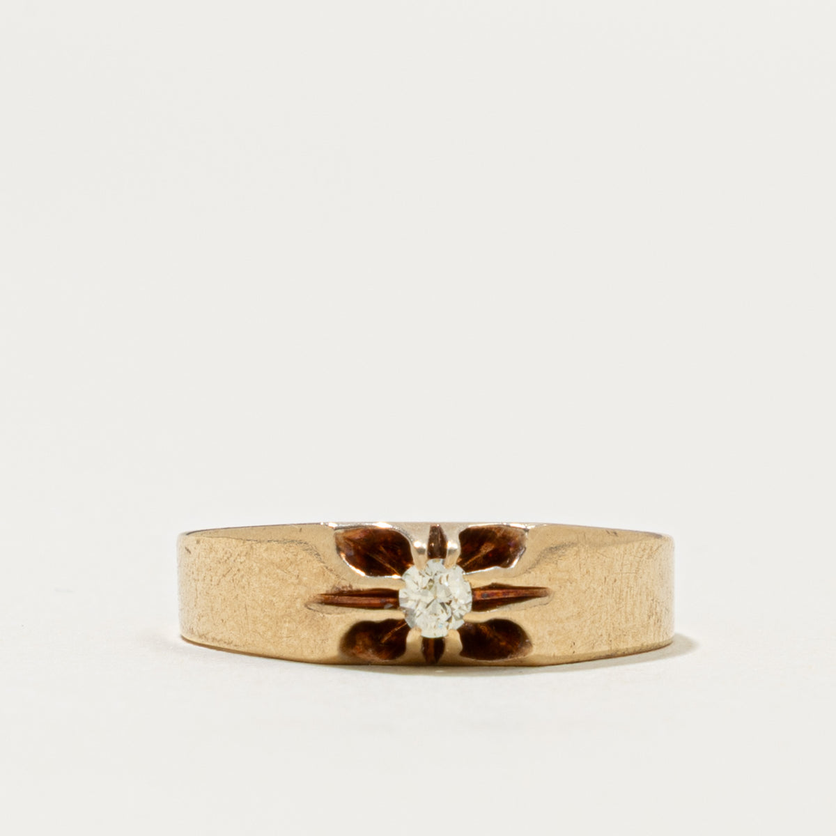 14k Diamond Star Belcher Ring | 0.09ct | SZ 6.75