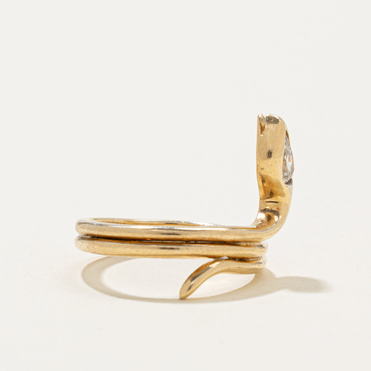 14k Pear Cut Diamond Snake Ring | 0.25ct | SZ 3.5
