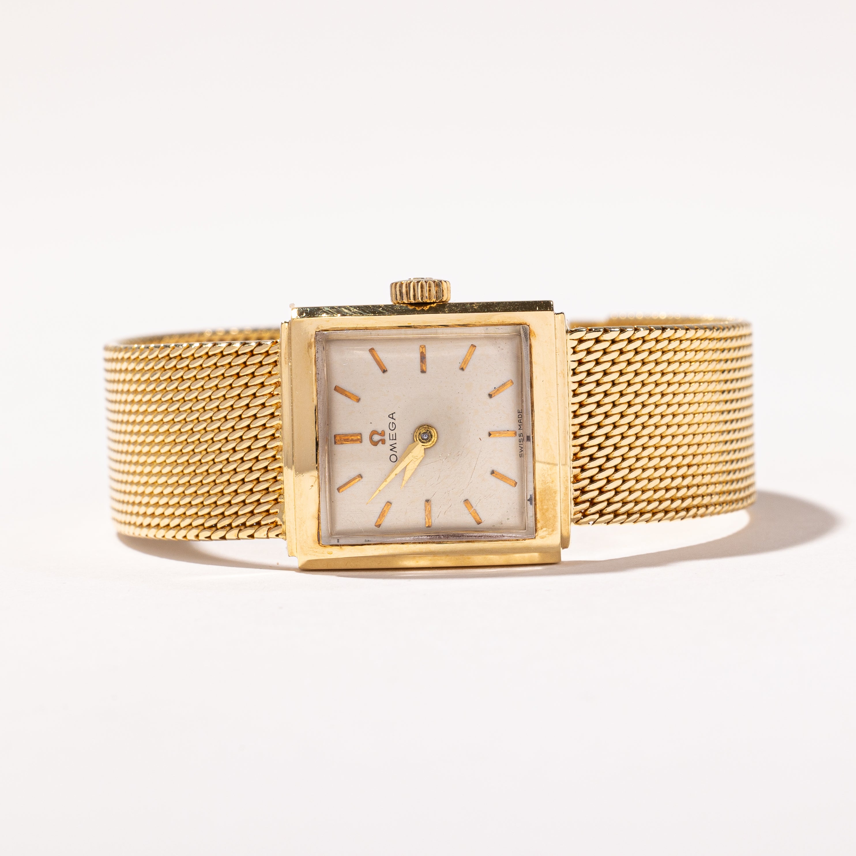 'Omega' 1960s Woven Gold Watch | 6.5" |