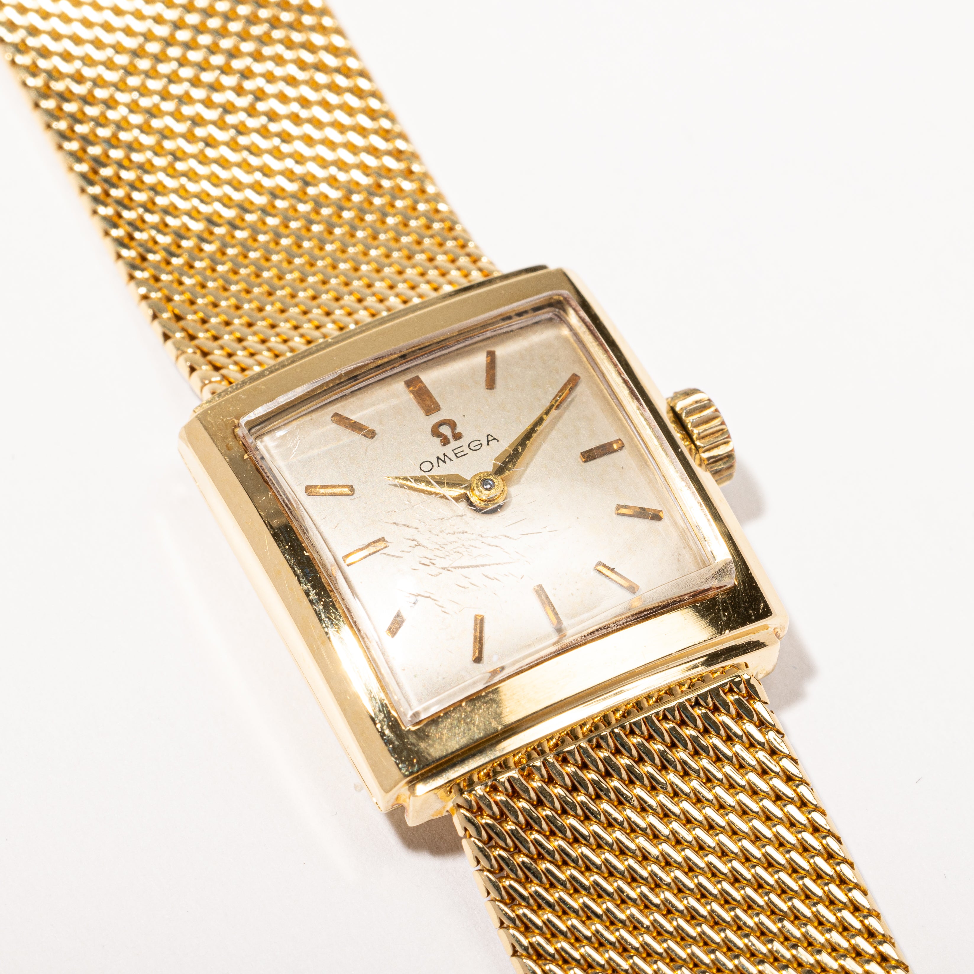 'Omega' 1960s Woven Gold Watch | 6.5" |
