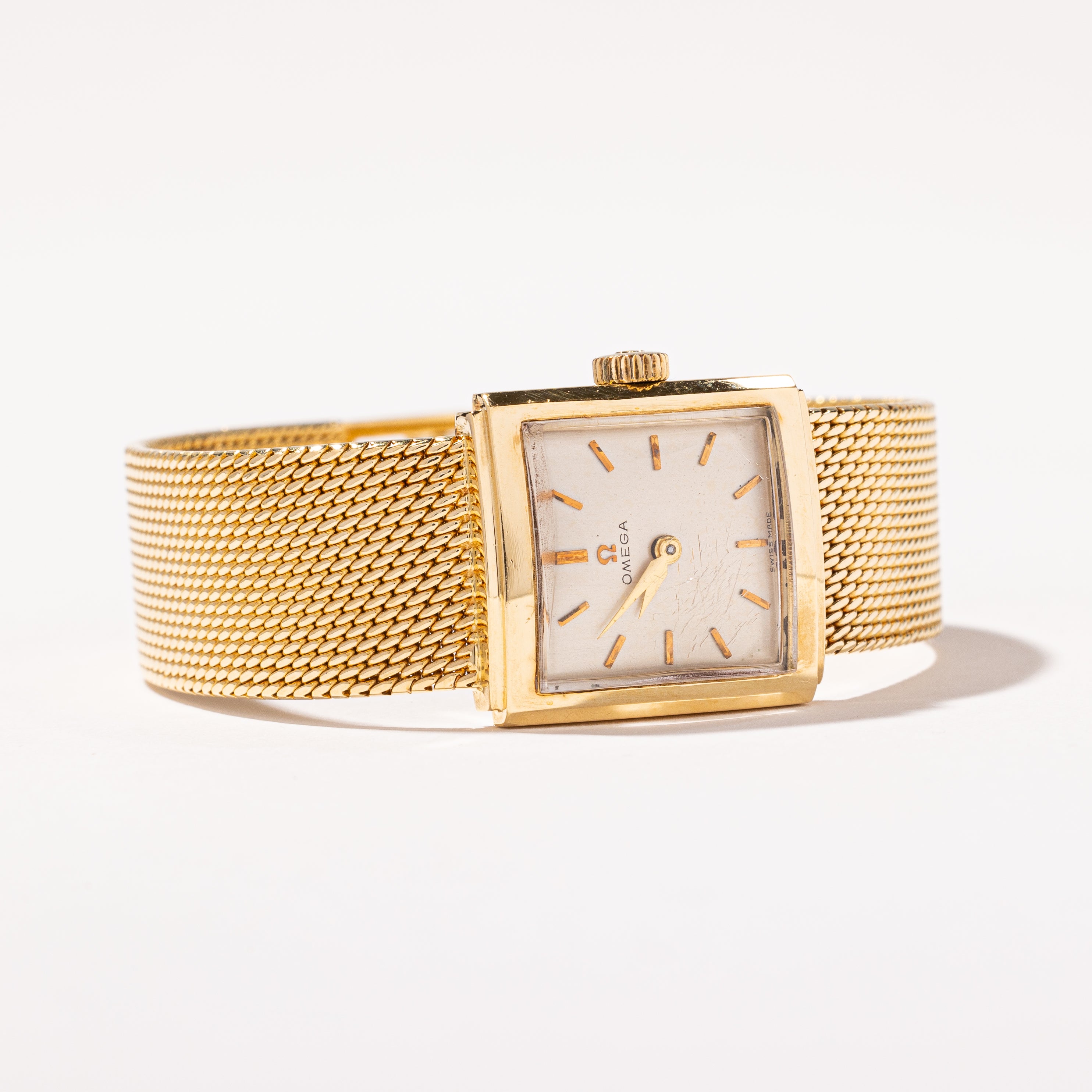 'Omega' 1960s Woven Gold Watch | 6.5" |