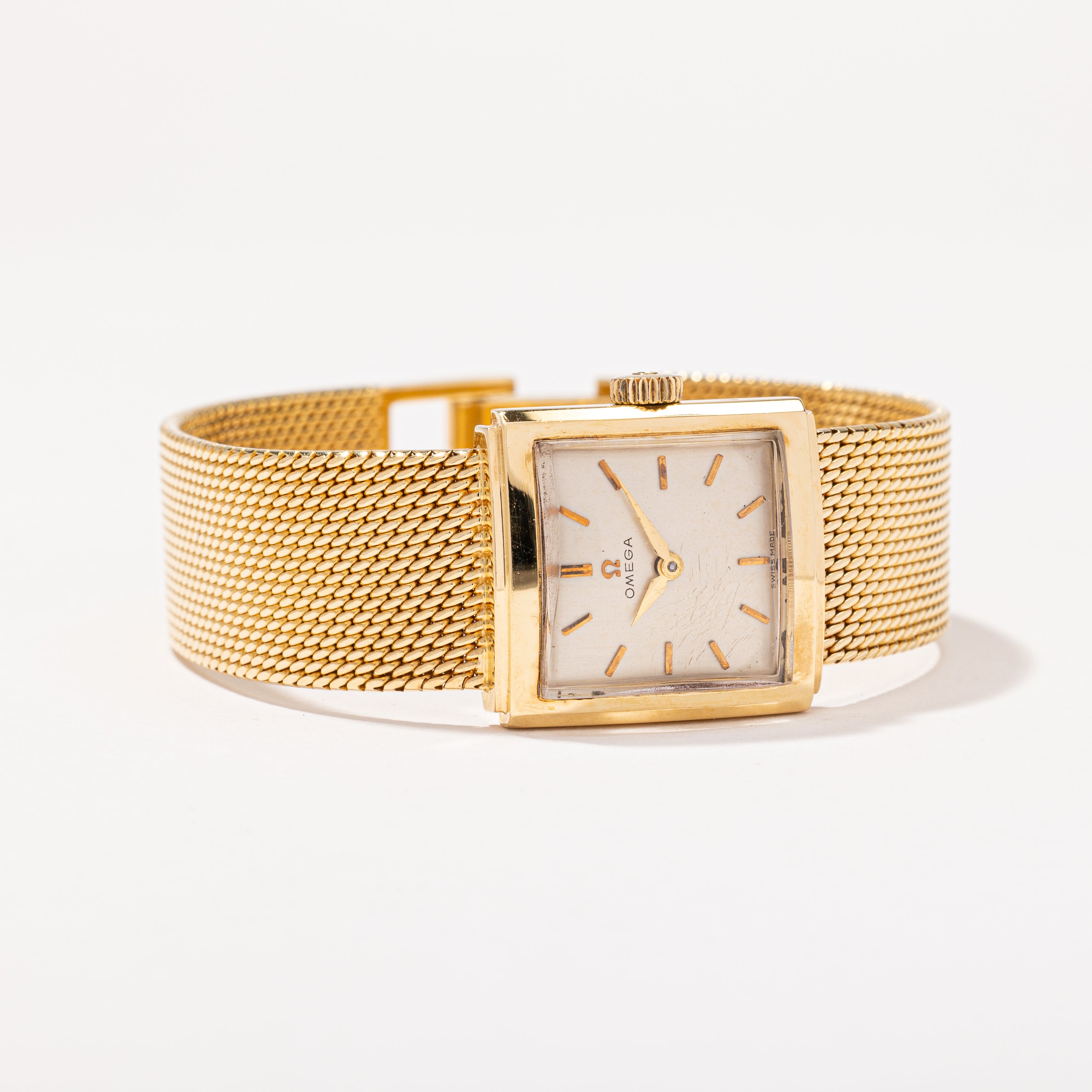 'Omega' 1960s Woven Gold Watch | 6.5" |