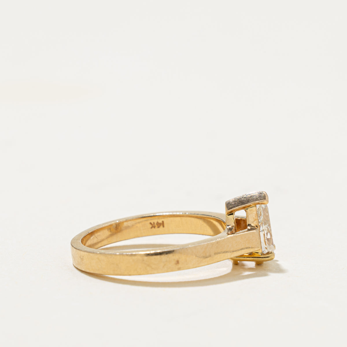 14k Solitaire Pear Cut Diamond Ring | 0.52ct SI1 L | SZ 4.25