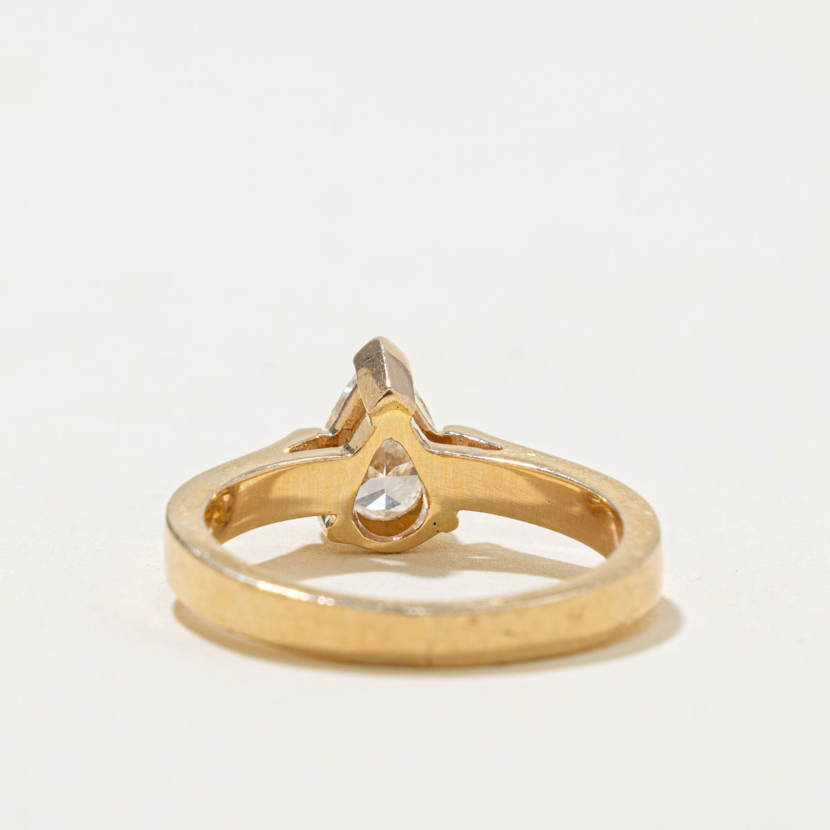 14k Solitaire Pear Cut Diamond Ring | 0.52ct SI1 L | SZ 4.25