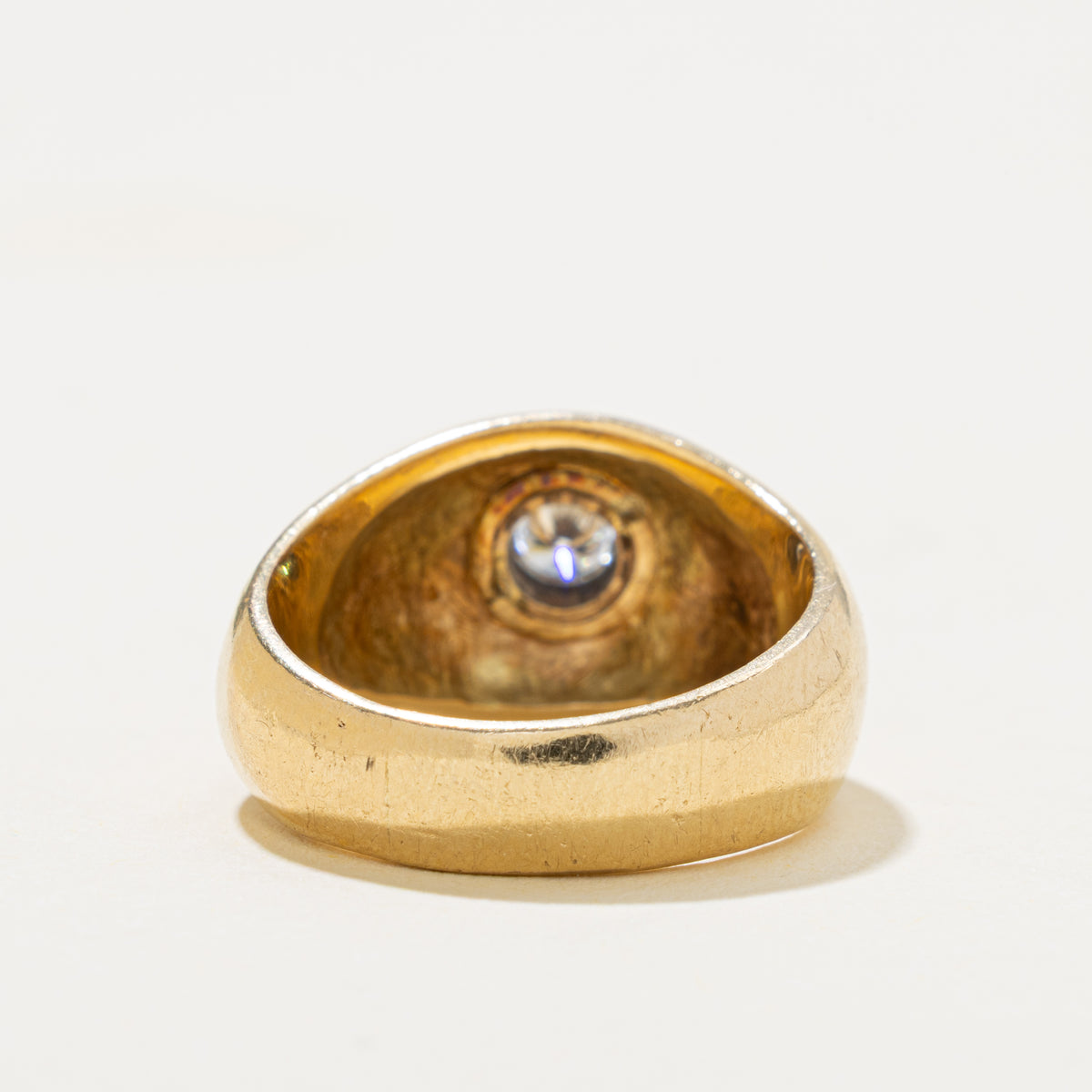 14k Solitaire Bezel Set Diamond Dome Ring | 0.21ct | SZ 7.25