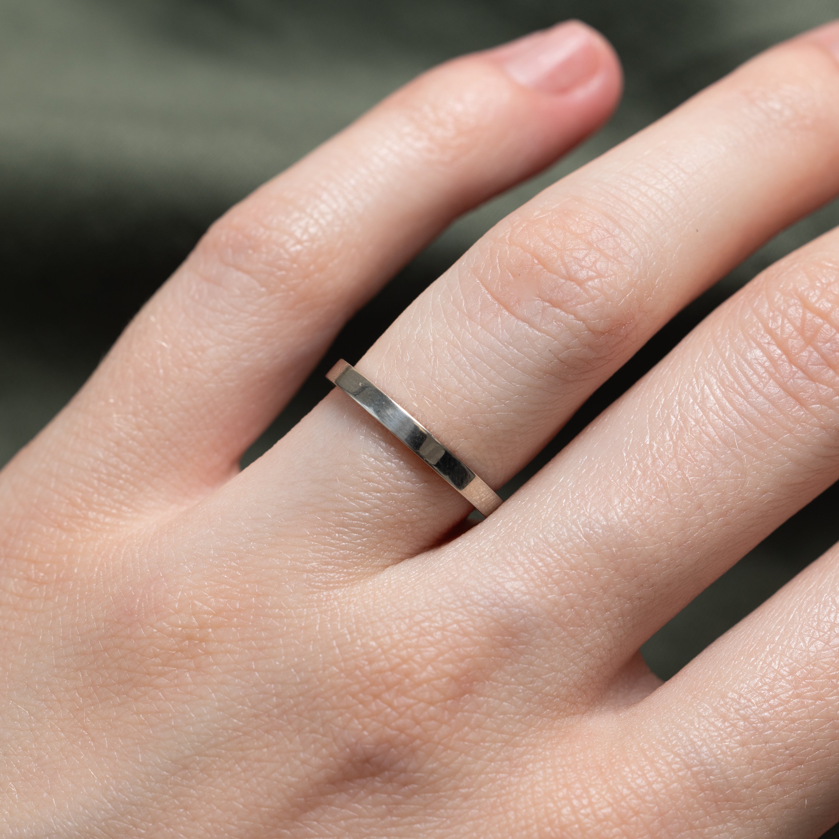 '100 Ways' Simple Rectangular Gold Band | 2.00mm | Various Sizes