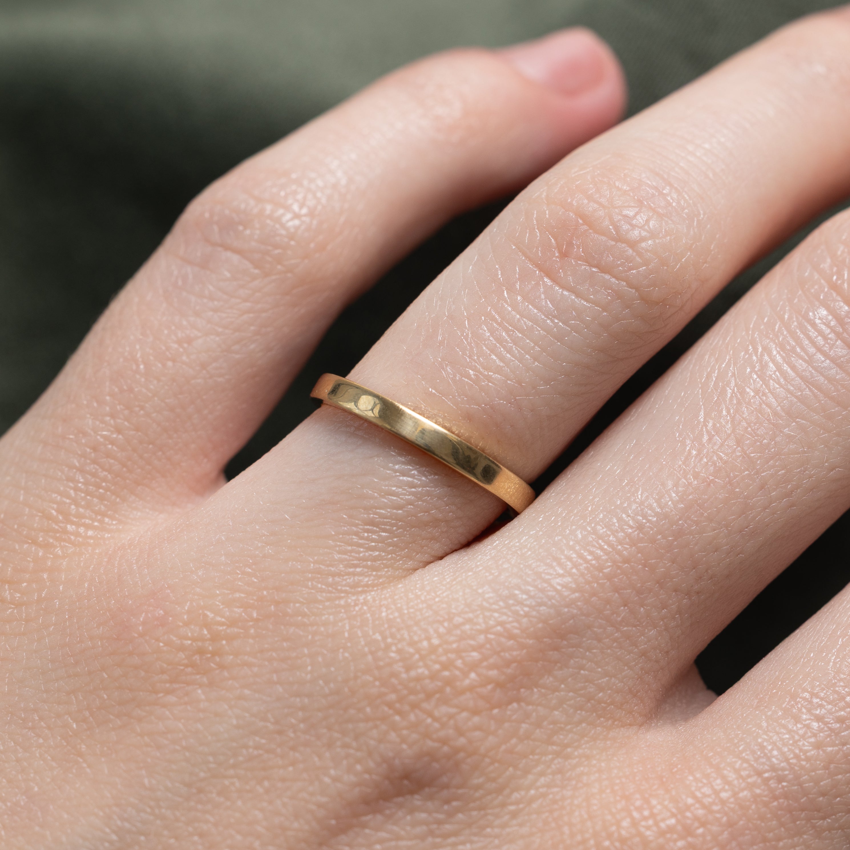 '100 Ways' Simple Rectangular Gold Band | 2.00mm | Various Sizes