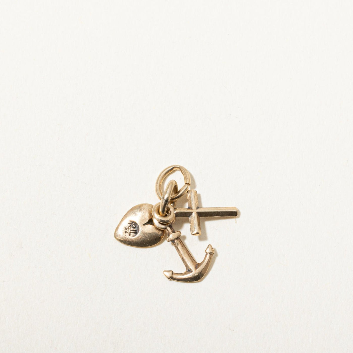 10k Yellow Gold Faith Hope & Charity Charm