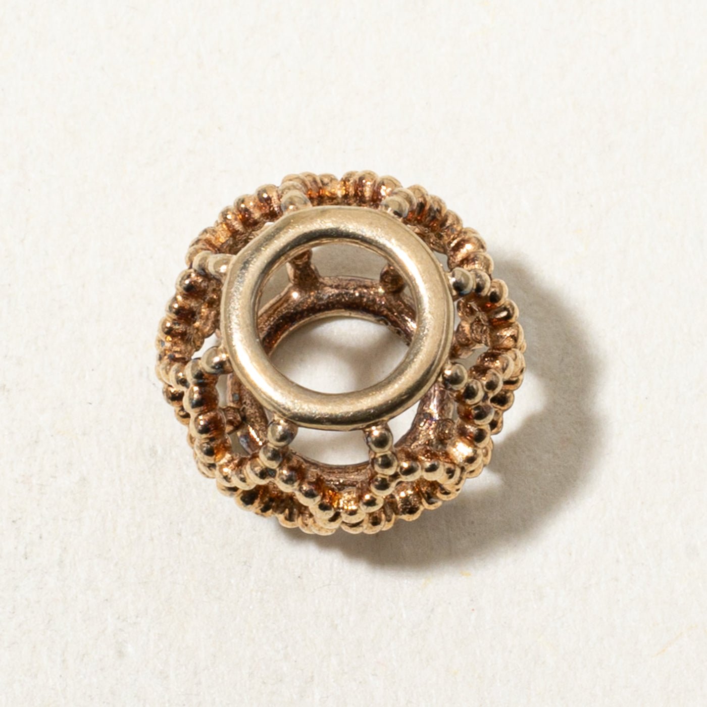 14k Rose Gold Openwork Milgrained Bauble Pendant