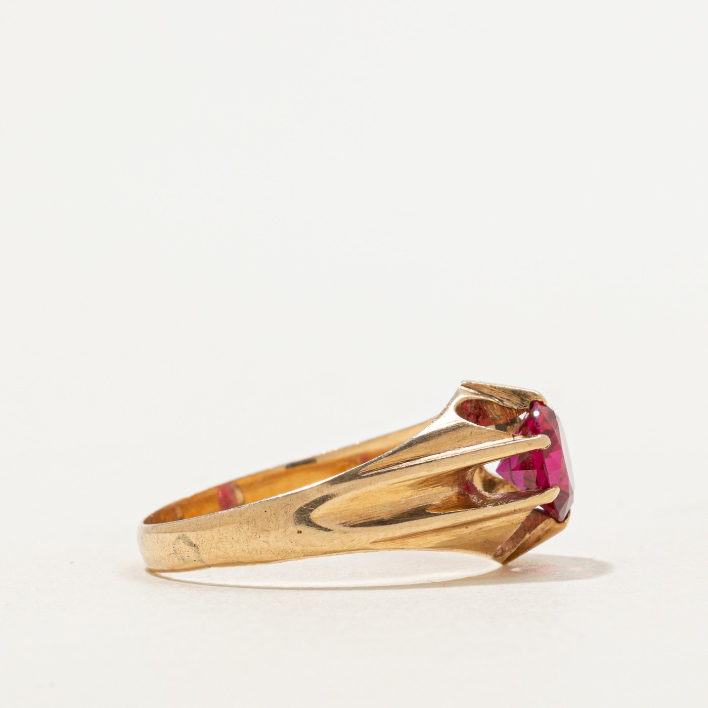 14K Ring with Synthetic Ruby