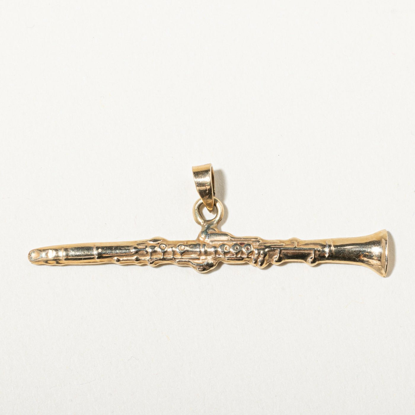 14k Yellow Gold Clarinet Charm