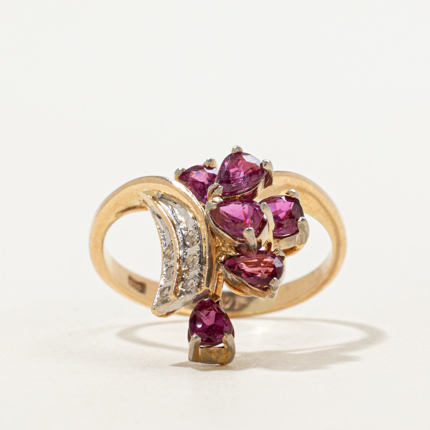 14K Ring with Diamond Accents with Ruby