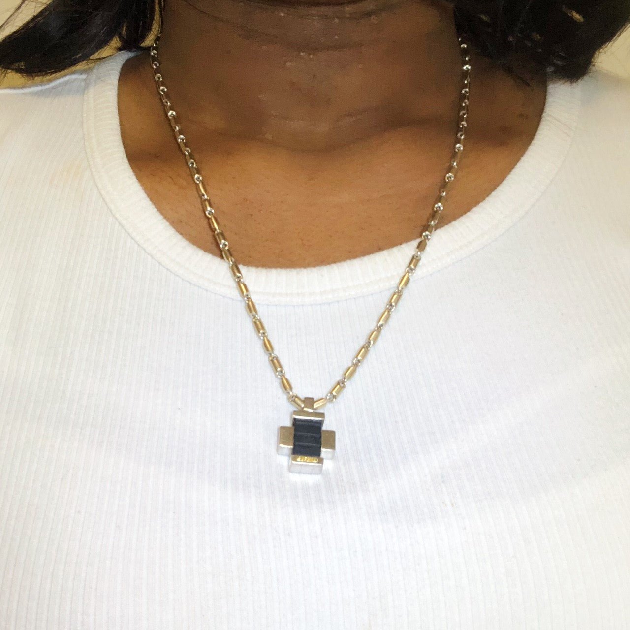 'Baraka' Rubber & Gold Necklace | 23" | - 100 Ways