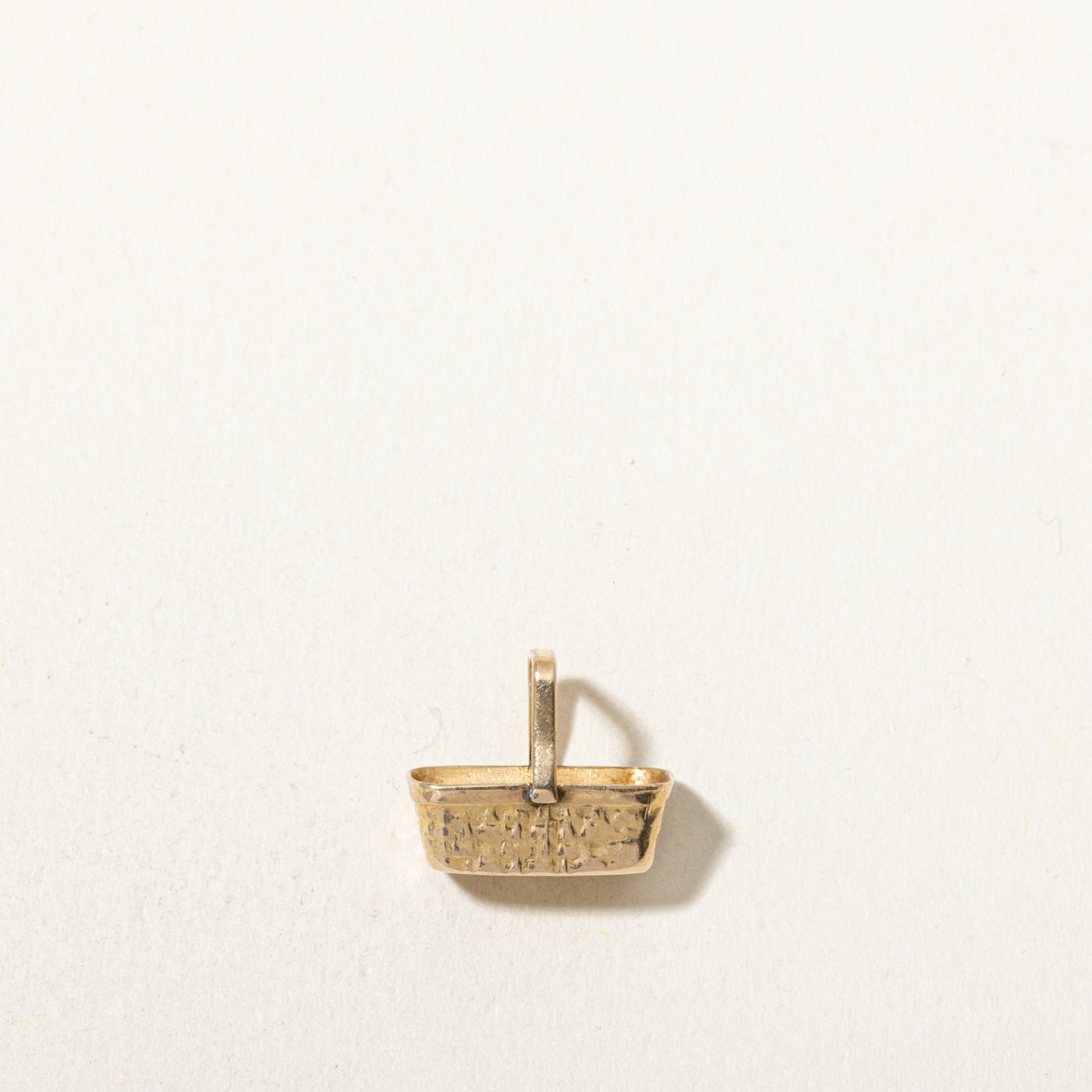 14k Yellow Gold Textured Basket Charm