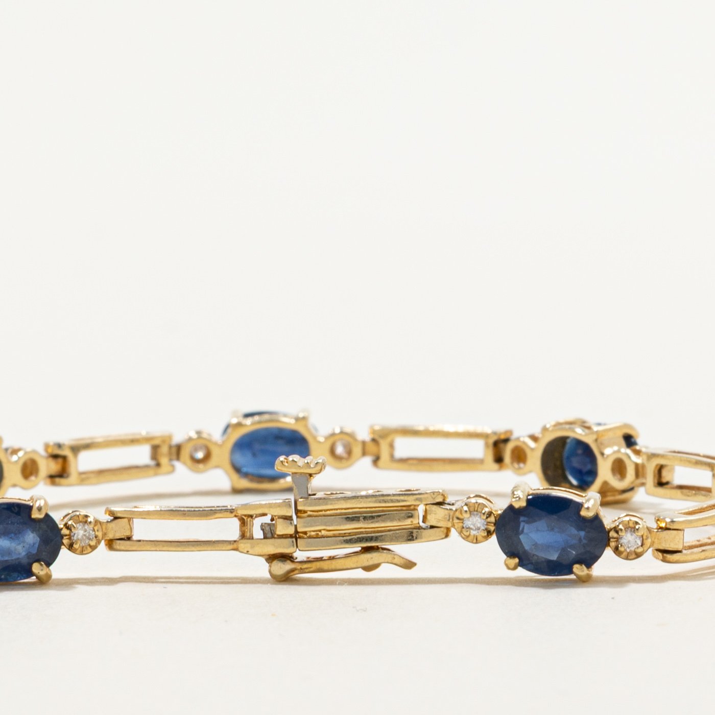 14K Bracelets with Diamond Accents with Sapphire