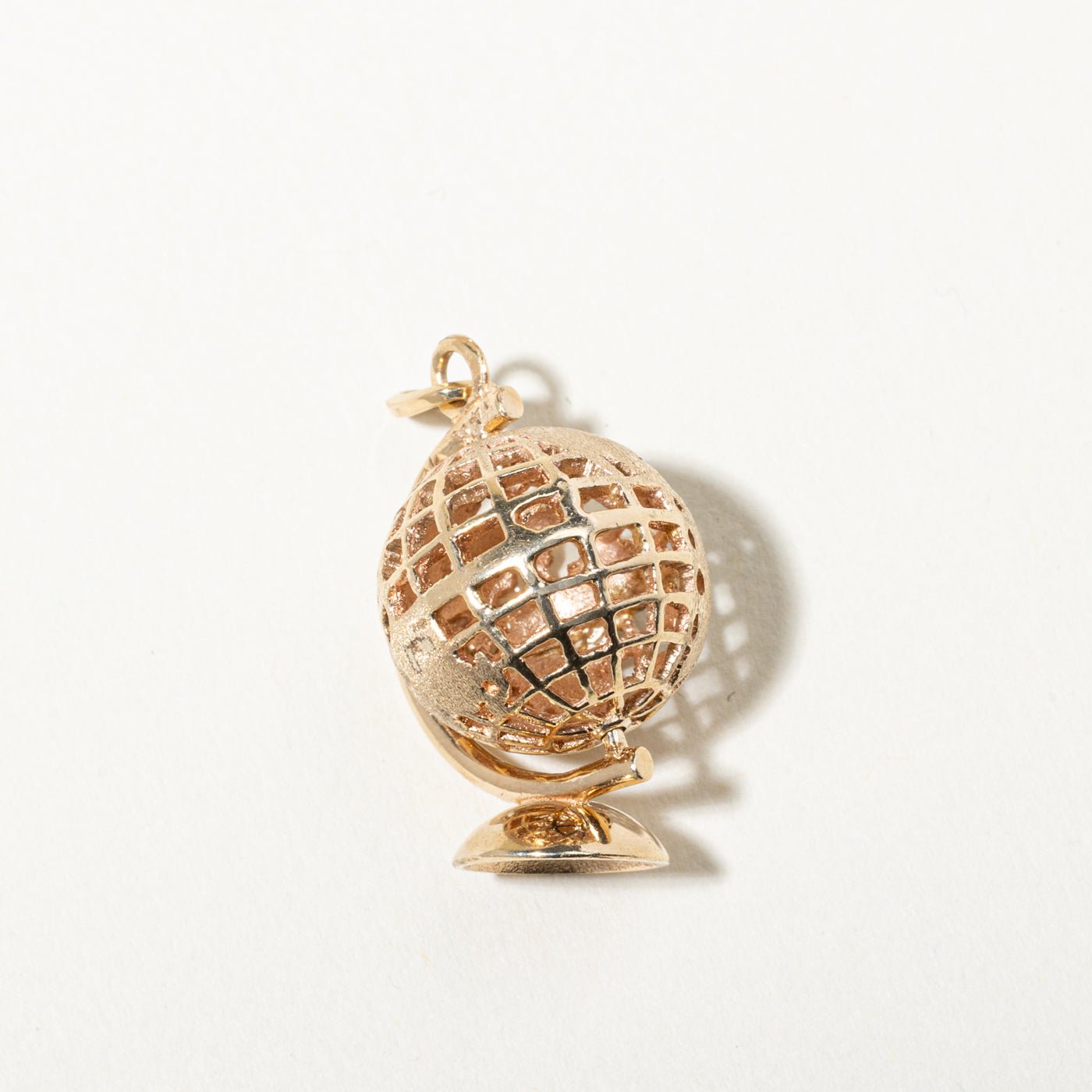 14k Yellow Gold Openwork Globe Charm