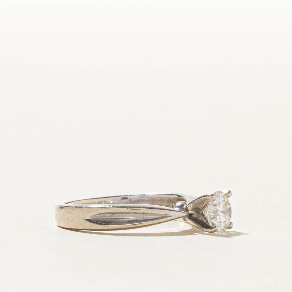 14k Solitaire Diamond Reverse Tapered Engagement Ring | 0.50ct I1 J | SZ 4