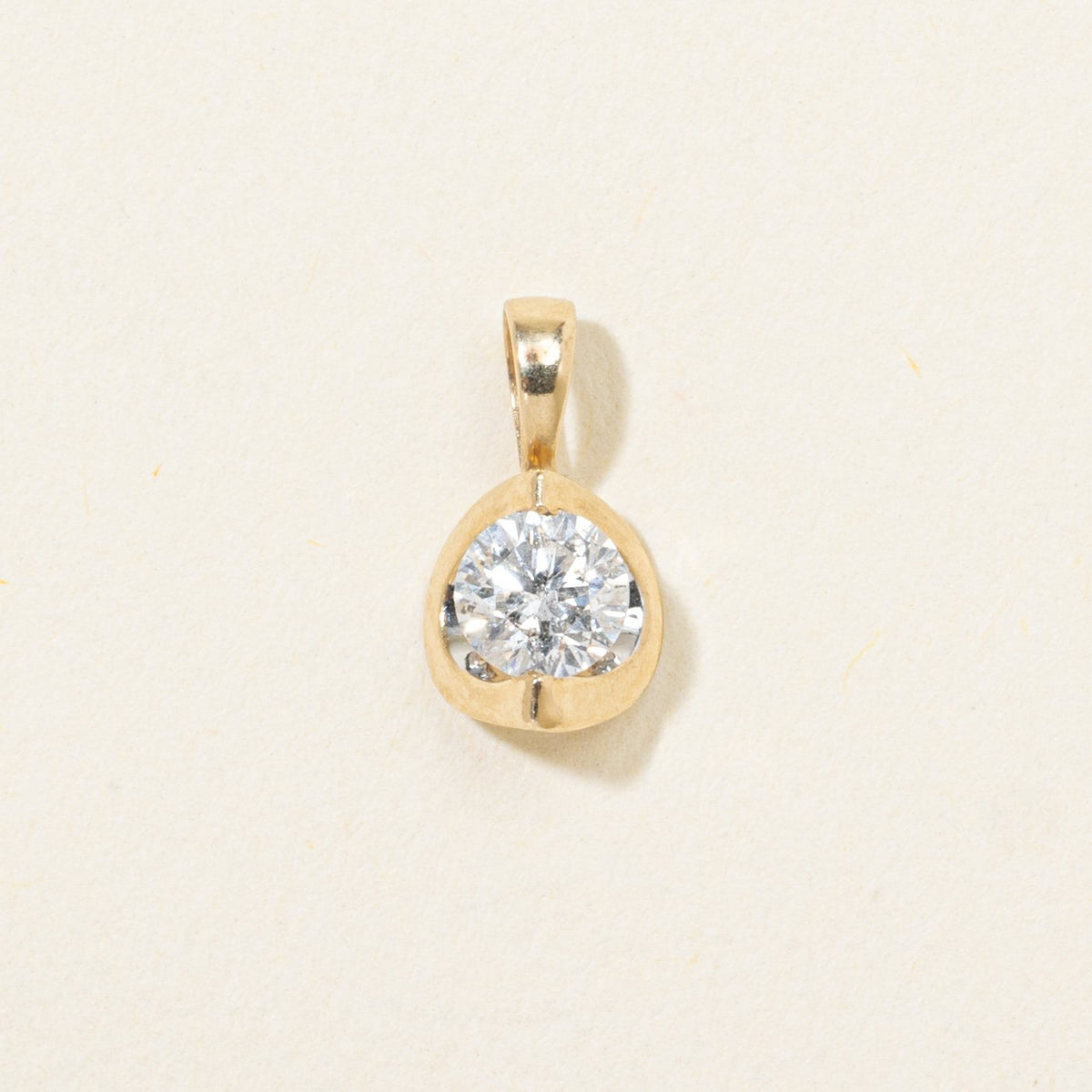 14k Tension Set Diamond Pendant | 0.23ct I2 I