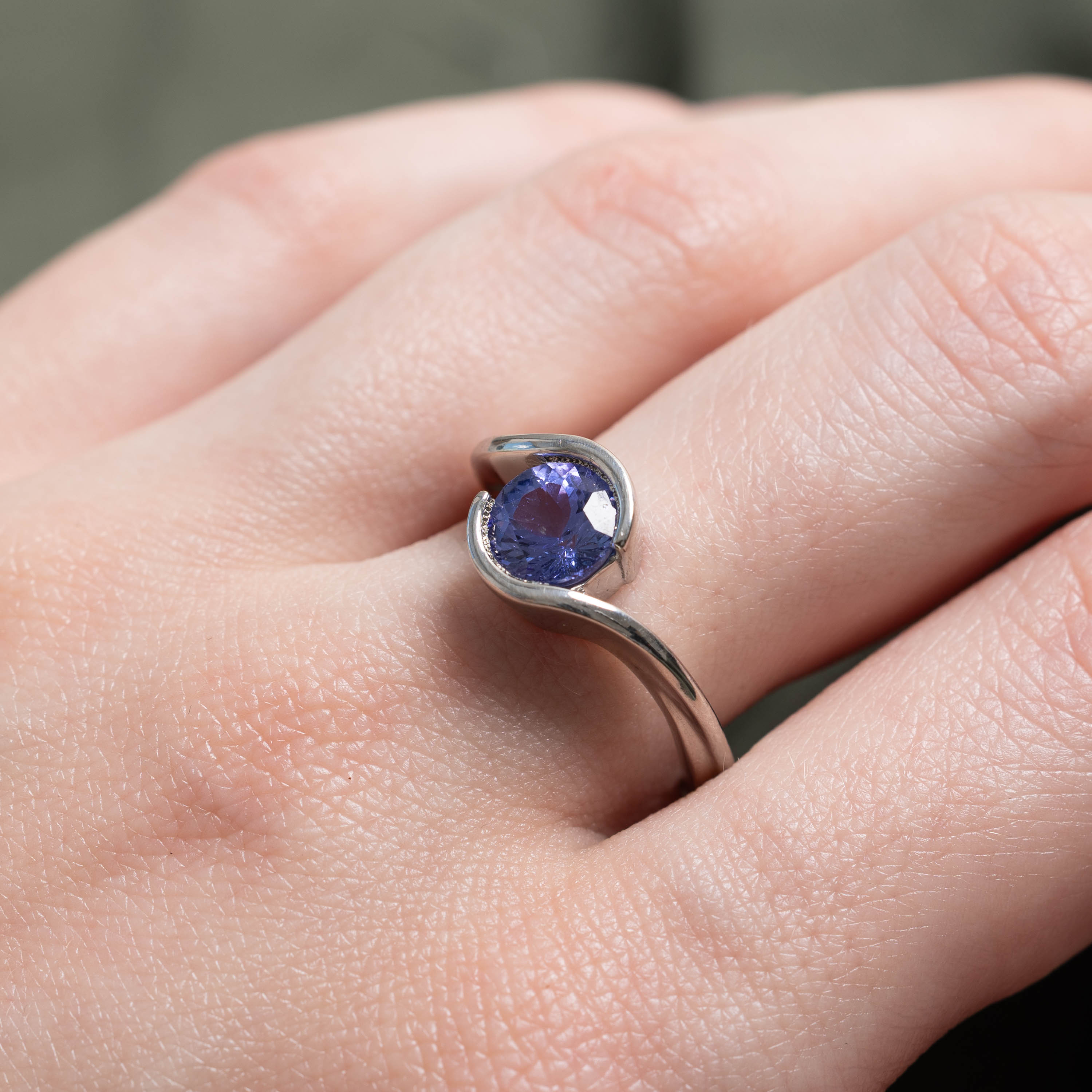 '100 Ways' Platinum Tanzanite Bypass Ring | 1.64ct | SZ 7