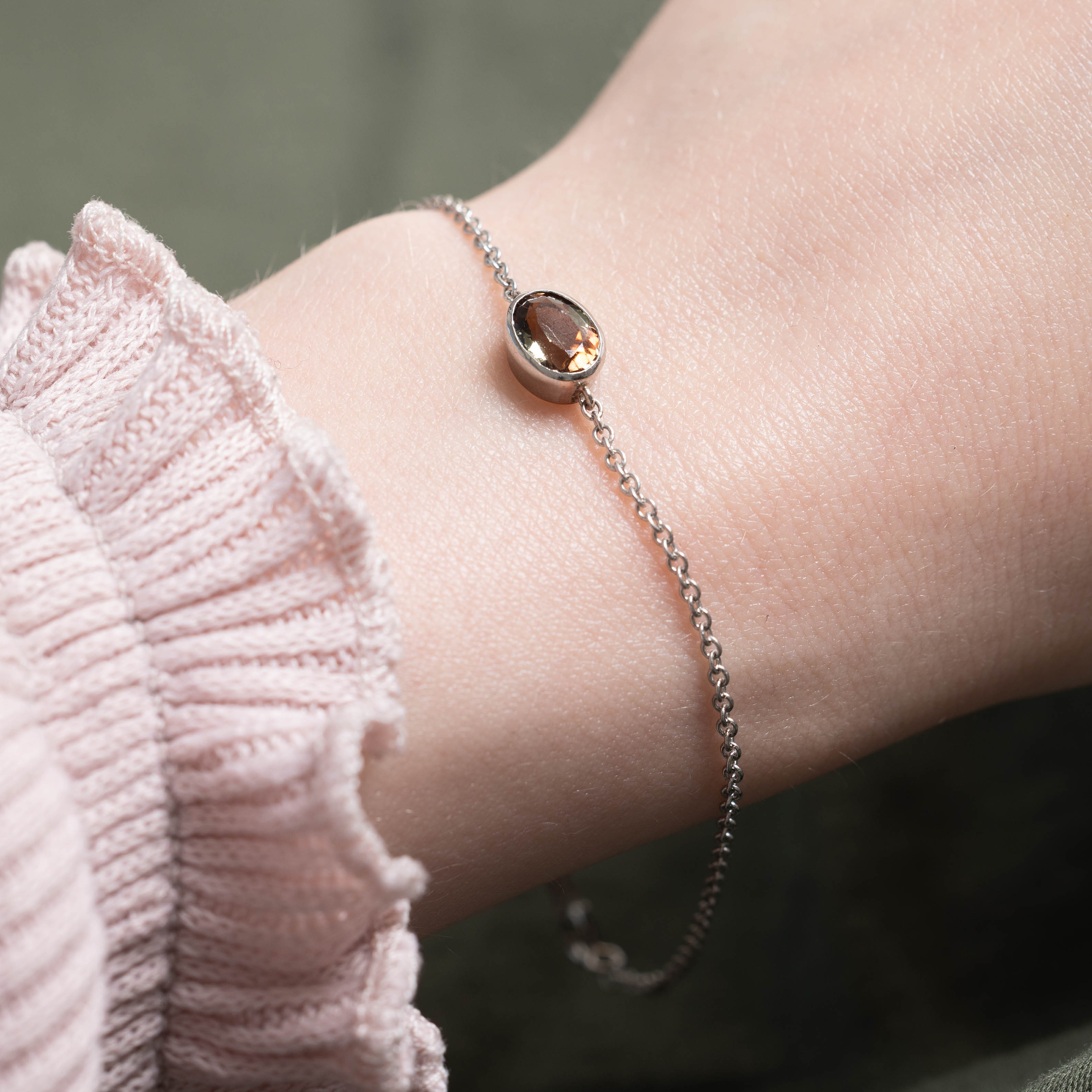 '100 Ways' Platinum Bezel Set Andalusite Bracelet | 7" | 1.38ct