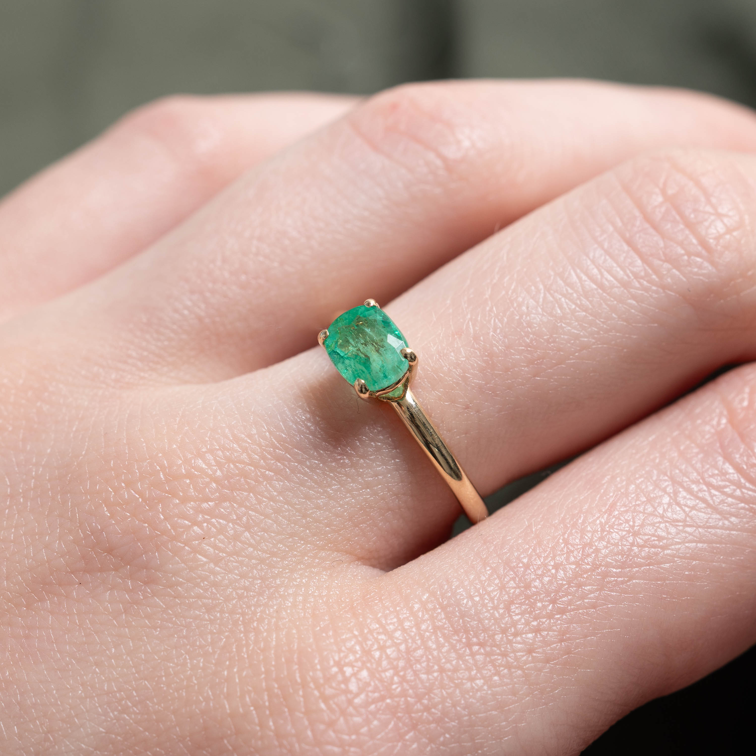 '100 Ways' 14k East West Solitaire Emerald Ring | 1.07ct | SZ 6