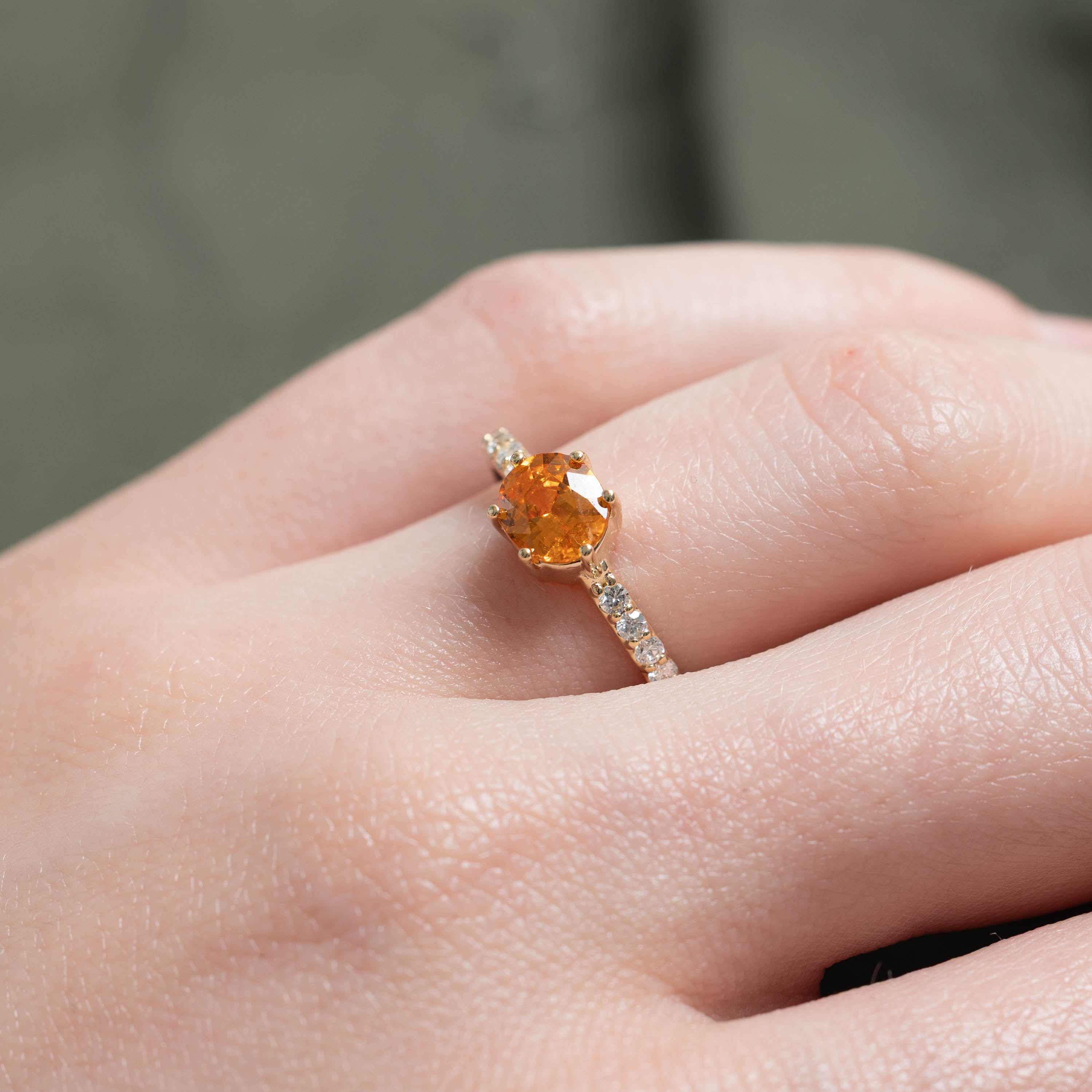 '100 Ways' 14k Mandarin Garnet & Diamond Ring | 1.07ct, 0.25ctw | SZ 6
