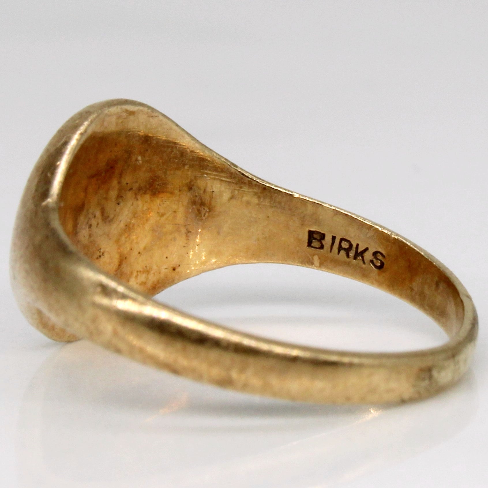 'Birks' 10k Yellow Gold Signet Ring | SZ 4.75 | - 100 Ways