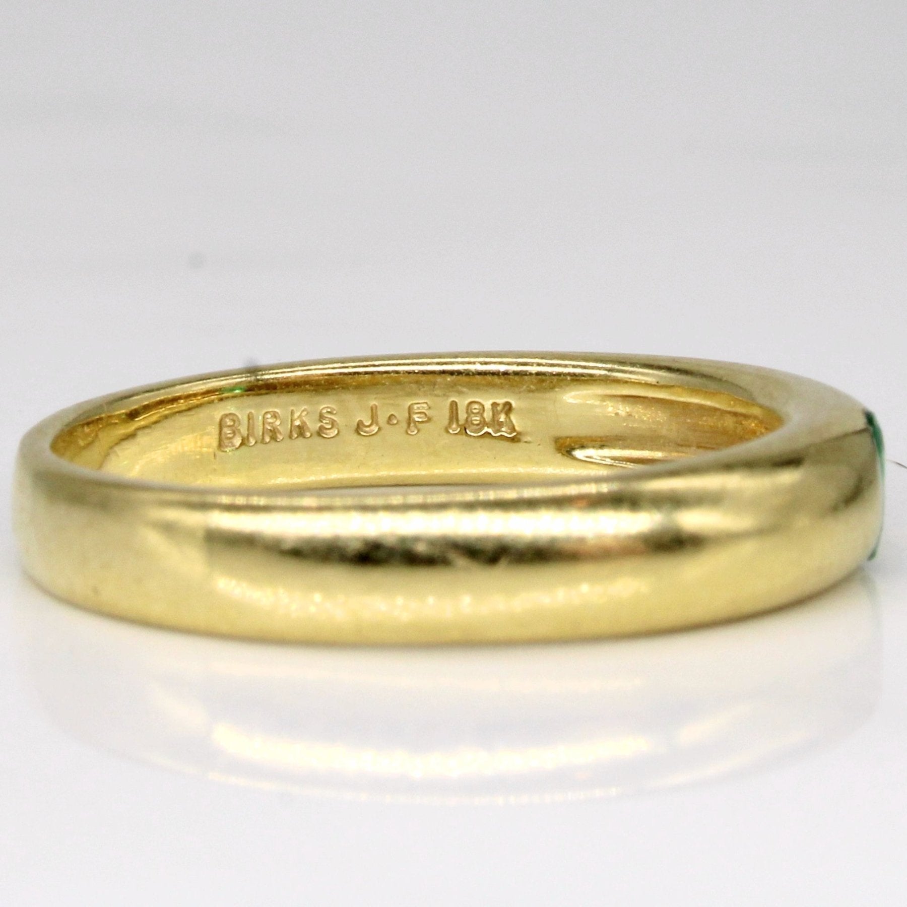 'Birks' 18k Gold and Emerald Ring | 0.18ct | SZ 8.5 - 100 Ways