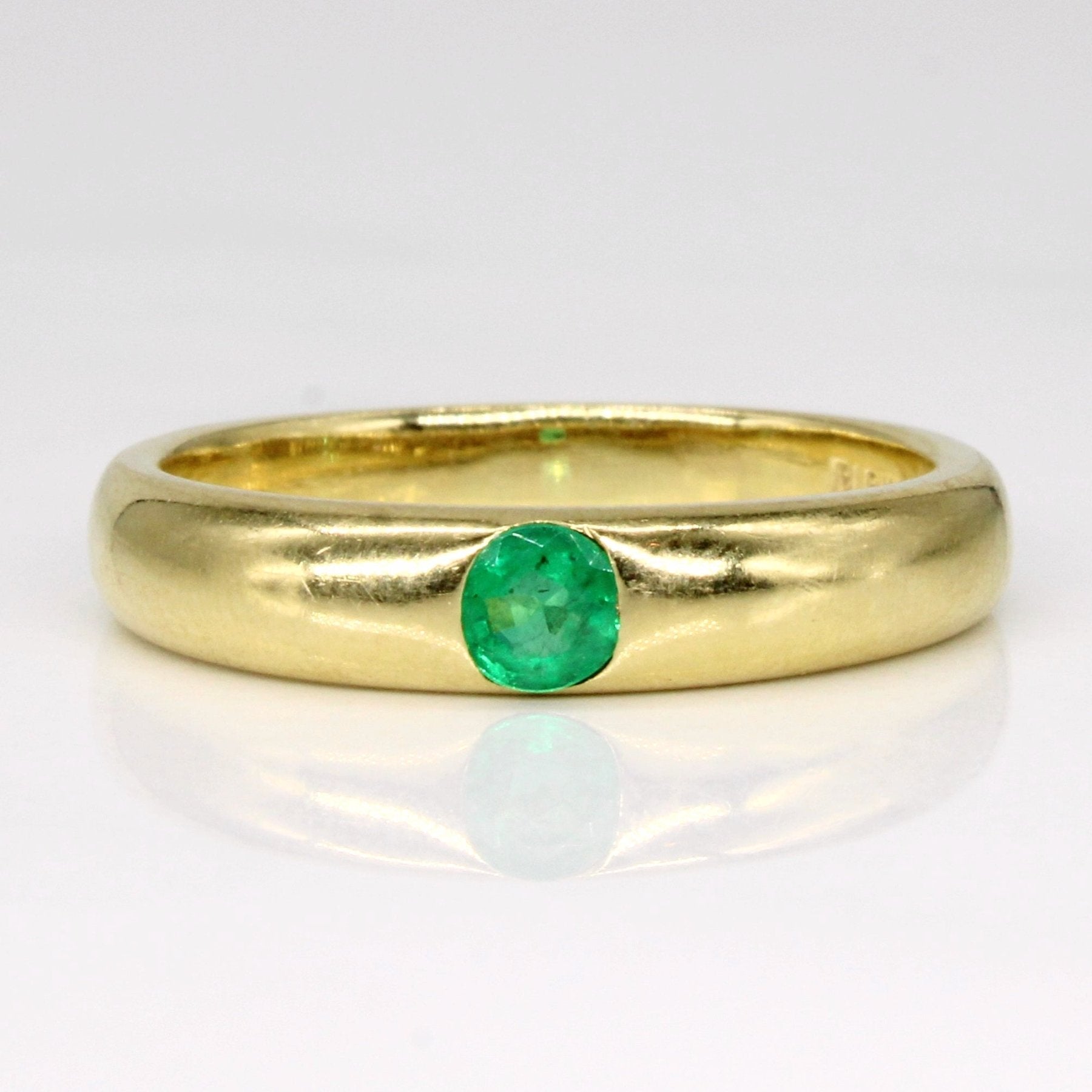 'Birks' 18k Gold and Emerald Ring | 0.18ct | SZ 8.5 - 100 Ways