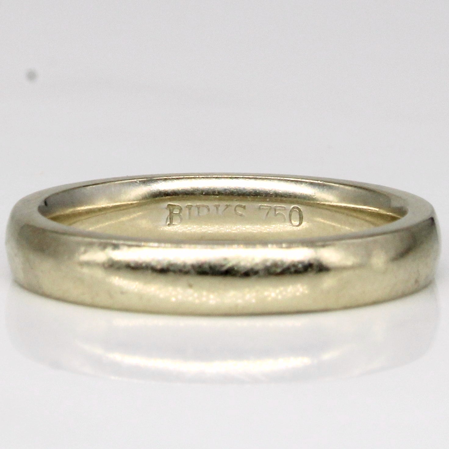'Birks' 18k White Gold Wedding Band | SZ 4.75 | - 100 Ways