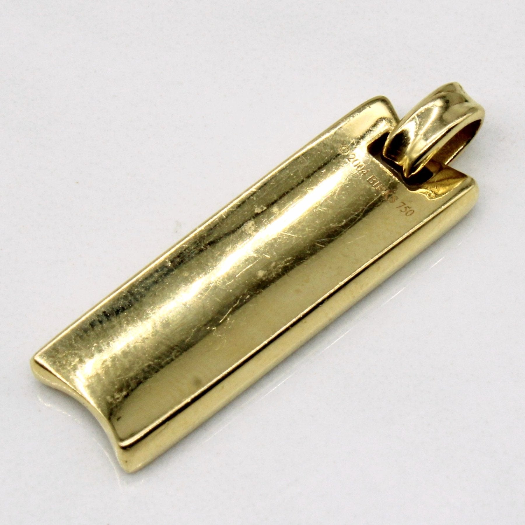 'Birks' 18k Yellow Gold Colum Pendant - 100 Ways