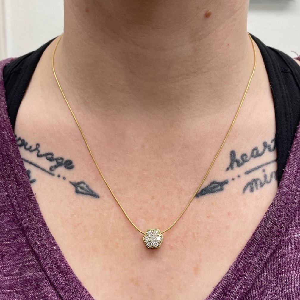 'Birks' Cluster Set Diamond Necklace | 0.50ctw | 18"| - 100 Ways