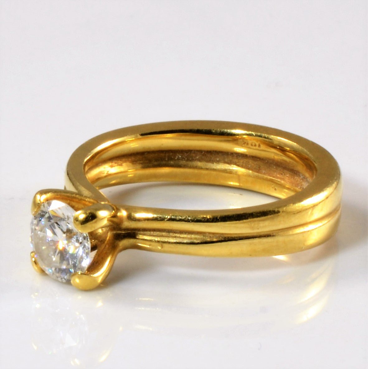 'Birks' Double Band Solitaire Diamond Engagement Ring | 0.55ct | SZ 5 | - 100 Ways