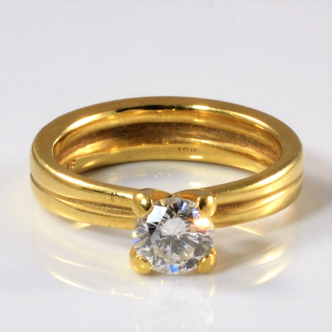 'Birks' Double Band Solitaire Diamond Engagement Ring | 0.55ct | SZ 5 | - 100 Ways